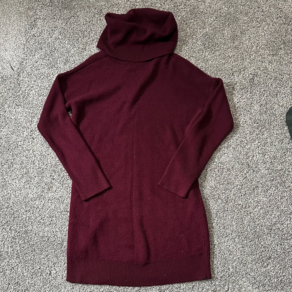 Lulu's Deep Burgundy Cowl Neck Sweater